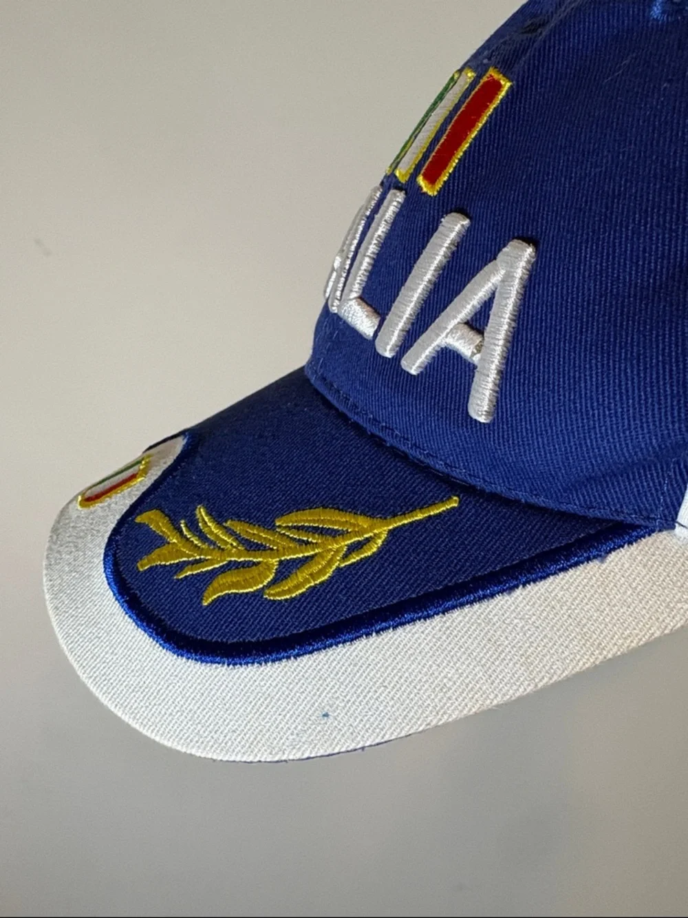 Kid’s Blue Italia Italian Italy Flag and Crest Classic Baseball Cap Velcro Youth